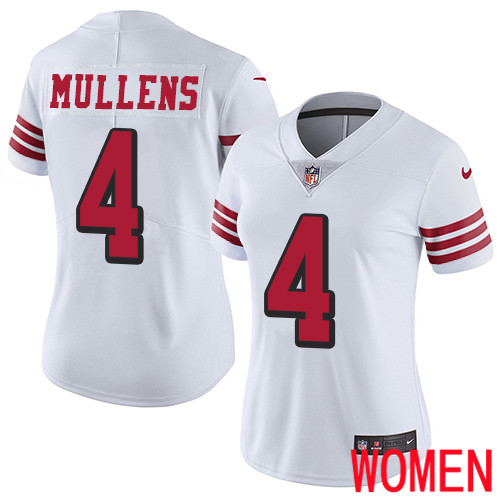 San Francisco 49ers Limited White Women Nick Mullens NFL Jersey #4 Rush Vapor Untouchable->youth nfl jersey->Youth Jersey